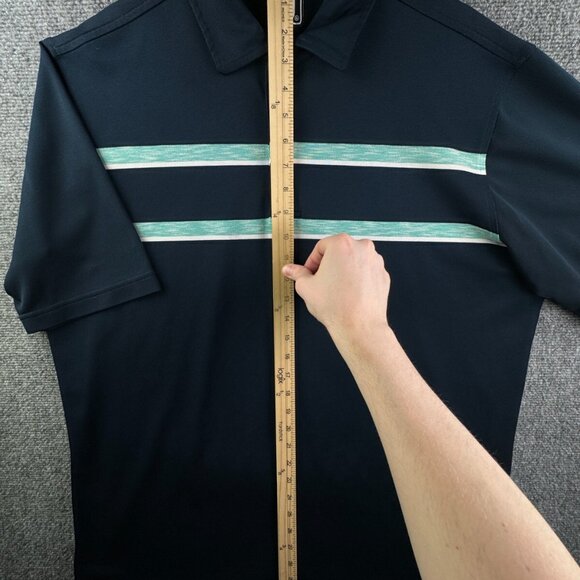 Footjoy FJ Golf Polo Shirt Men XL Athletic Fit Blue Stripe Performance Stretch - Picture 3 of 15